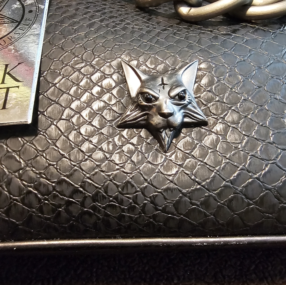 Black Craft Cult Textured Shoulder Bag with Chain Strap - Picture 3 of 5
